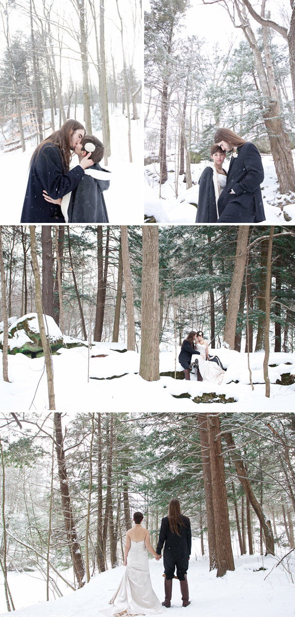 Hochzeit von Lindsay und Rob im Winter Wonderland fotografier von Andrew Mark