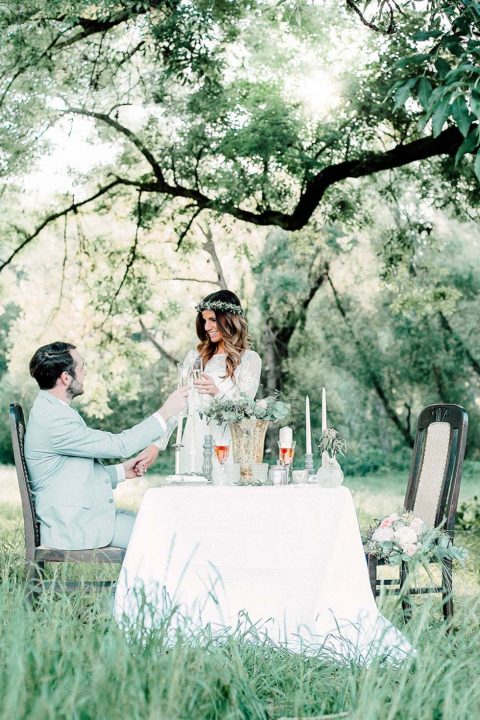 Boho-Hochzeitsinspiration: Picknick im Grünen