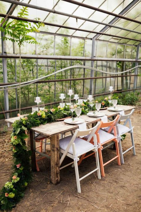 Boho-Hochzeitsträume im alten Gewächshaus