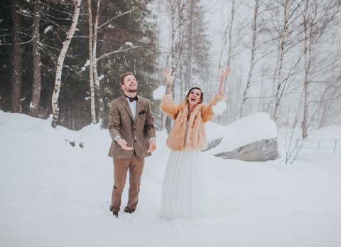 Wooden Wedding – Winterhochzeitsidee im Wald
