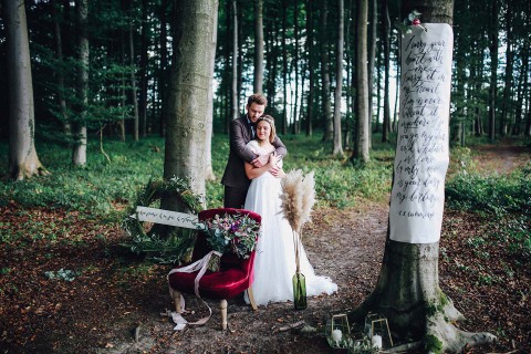 Bohemian-Hochzeit in heimischen Wäldern