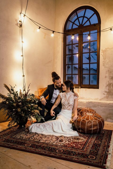 Ein smaragdgrüner Hochzeitstraum im Boho-Chic