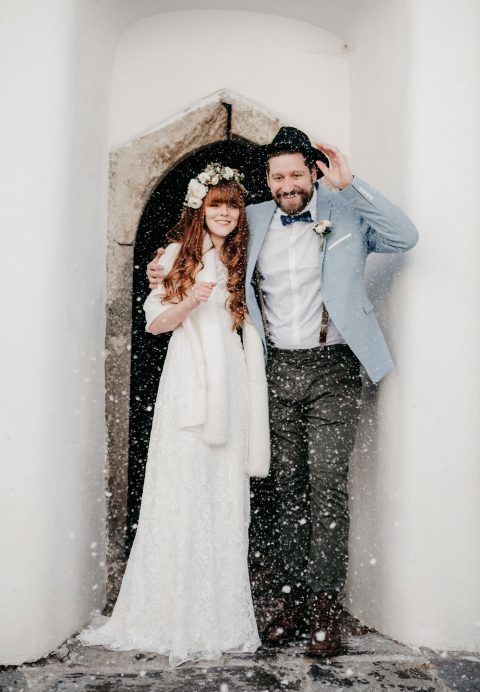 Winterhochzeitsinspiration in den Südtiroler Bergen