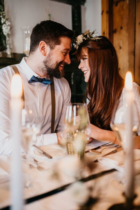 Winterhochzeitsinspiration in den Südtiroler Bergen